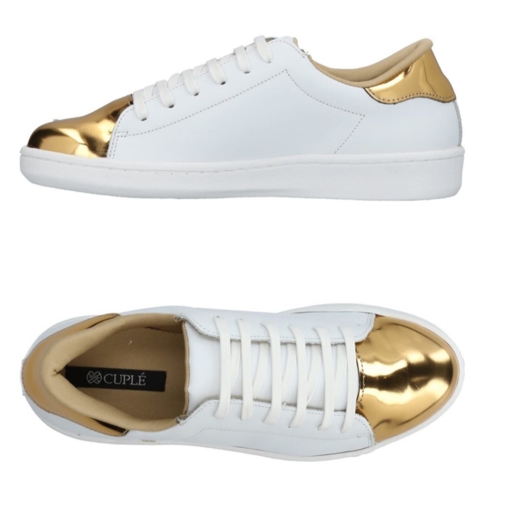Cuple Shoes White and Gold Size 8.5 New
